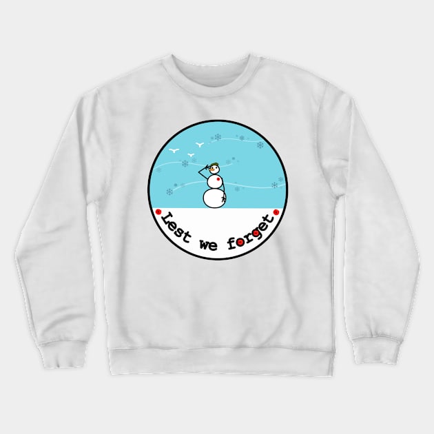 Frosty the Snowman on Remembrance Day Crewneck Sweatshirt by Musings Home Decor